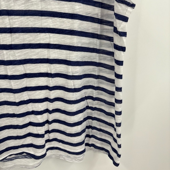 American Vintage Women’s Blue White Striped 100% Cotton Slub Knit Tank Top Large - Picture 10 of 16